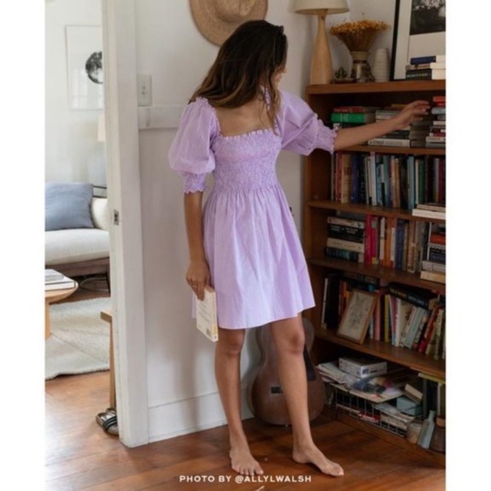 Athena Nap Dress in Lilac Gingham